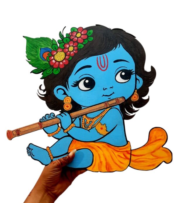 Handmade Baby Krishna Wall Art - Image 2