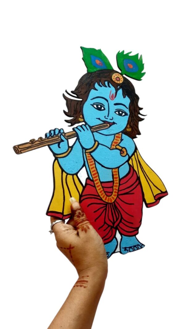 "Bala Krishna with Flute" or "Charming Little Krishna" MDF cutout - Image 3