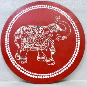White elephant Galloping on Snow – Elegant Framed Vastu Wall Art for Home & Office