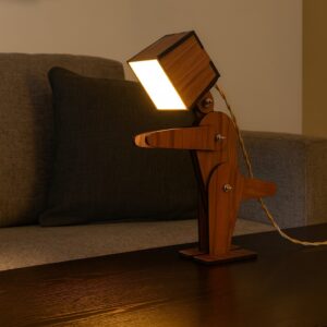 ✨ Wooden Humanoid Desk Lamp – A Creative Lighting Companion!