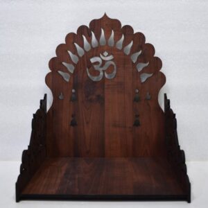 Wooden Pooja Mandir – Elegant OM Design Temple