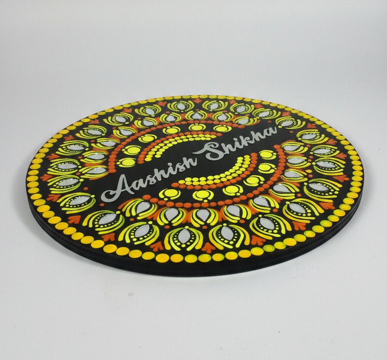 Handcrafted Mandala Art Name Plate – Beautiful Mandala Design by Shikha Art Craft - Image 2