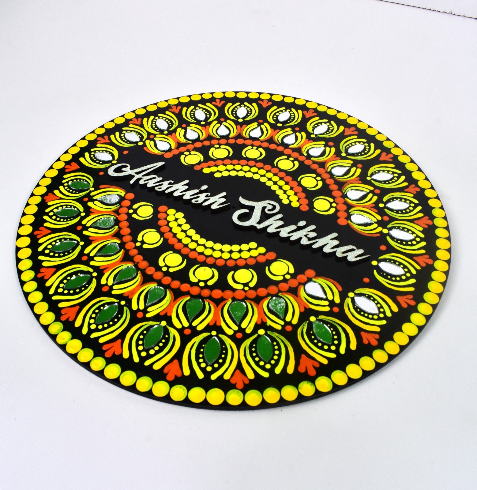 Handcrafted Mandala Art Name Plate – Beautiful Mandala Design by Shikha Art Craft - Image 4