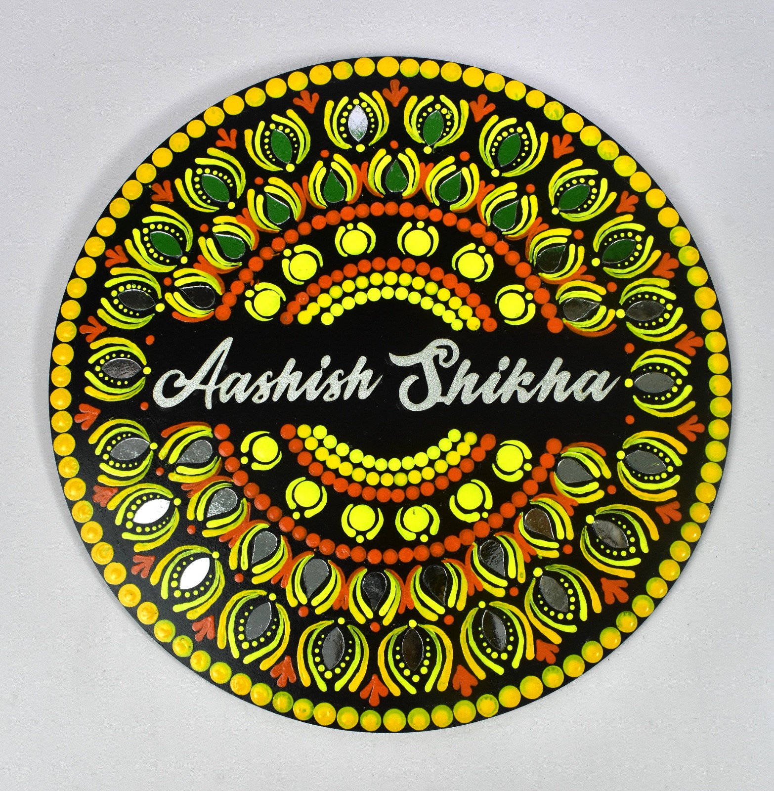 Handcrafted Mandala Art Name Plate – Beautiful Mandala Design by Shikha Art Craft