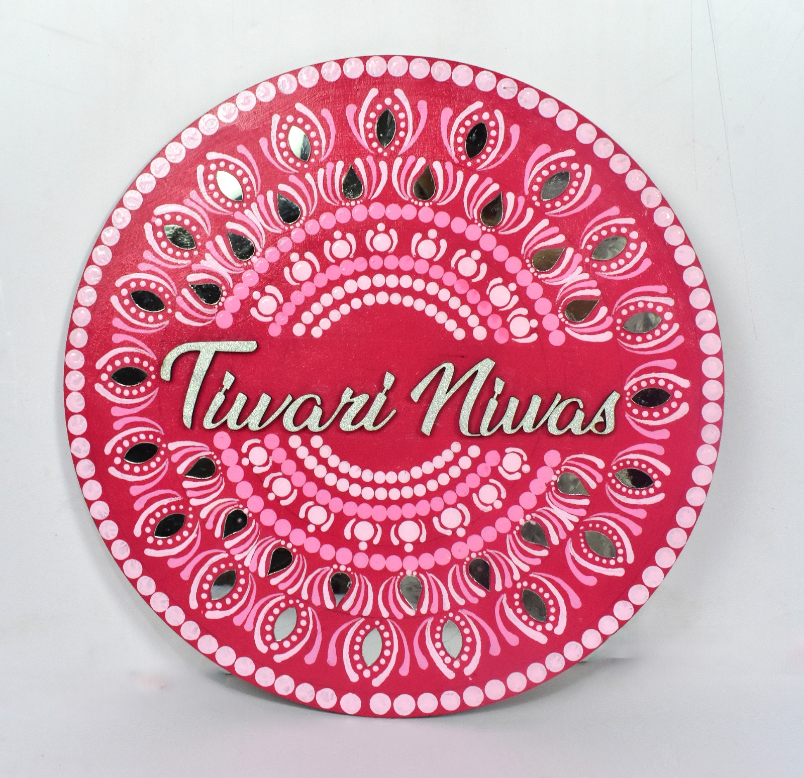 Premium Handmade Mandala Dot Art Name Plate for Home Entrance