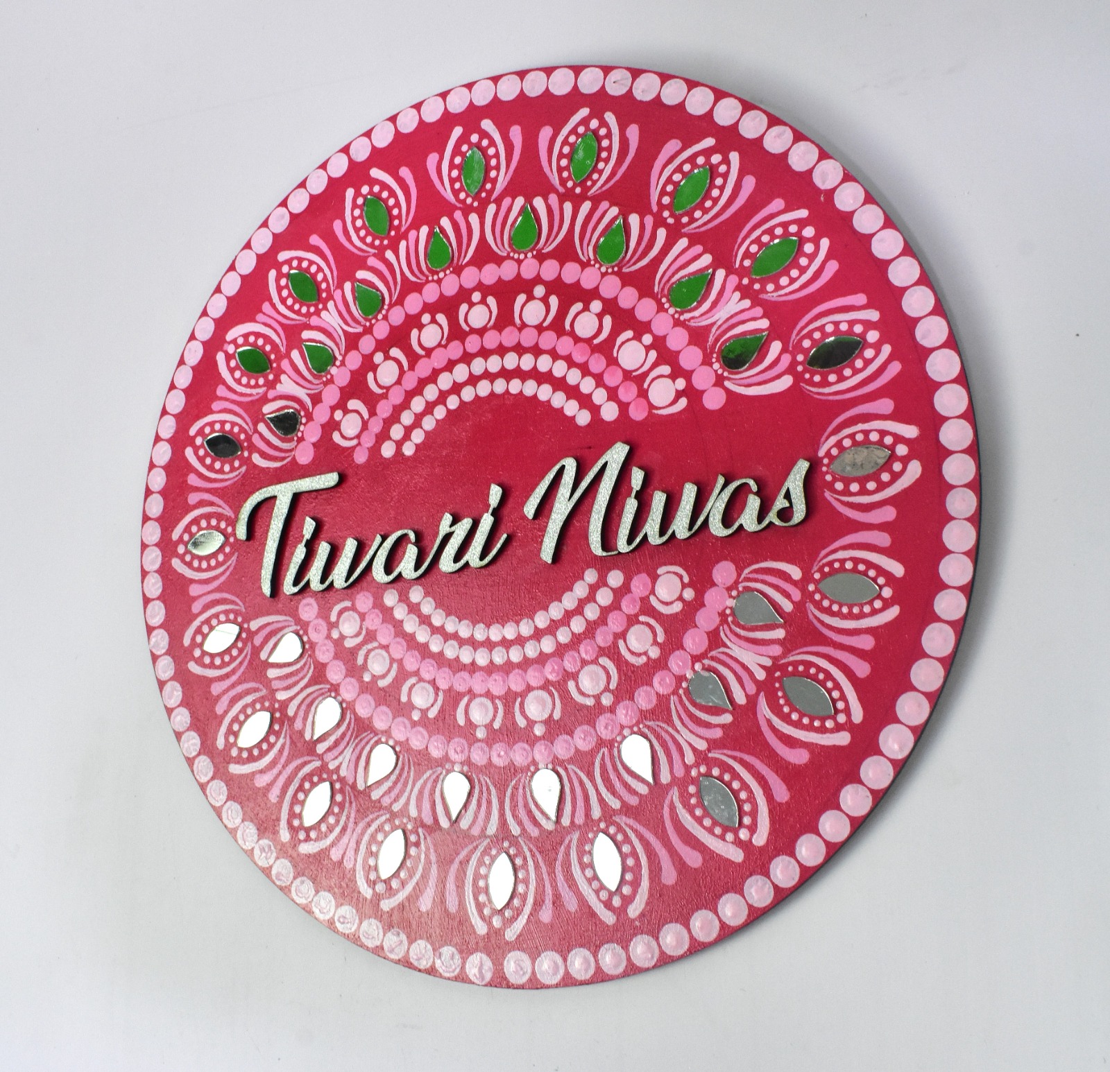 Premium Handmade Mandala Dot Art Name Plate for Home Entrance - Image 2