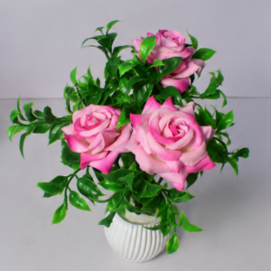 Elegant pi Rose Artificial Flower Pot | Premium Home & Office Décor
