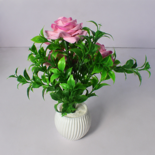 Elegant pi Rose Artificial Flower Pot | Premium Home & Office Décor - Image 2