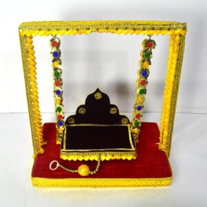 Royal Laddu Gopal Jhula – Premium Velvet Swing with Colorful Hanging | Shikha Art Craft