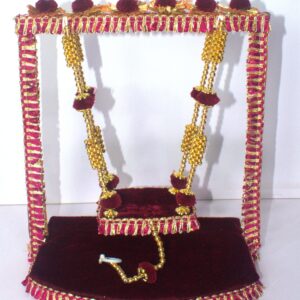 Royal Maroon Velvet Laddu Gopal Jhula – Premium Handmade Swing | Shikha Art Craft