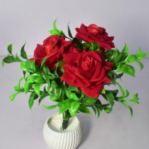 Elegant Artificial Red Rose Flower Pot | Premium Home & Office Décor
