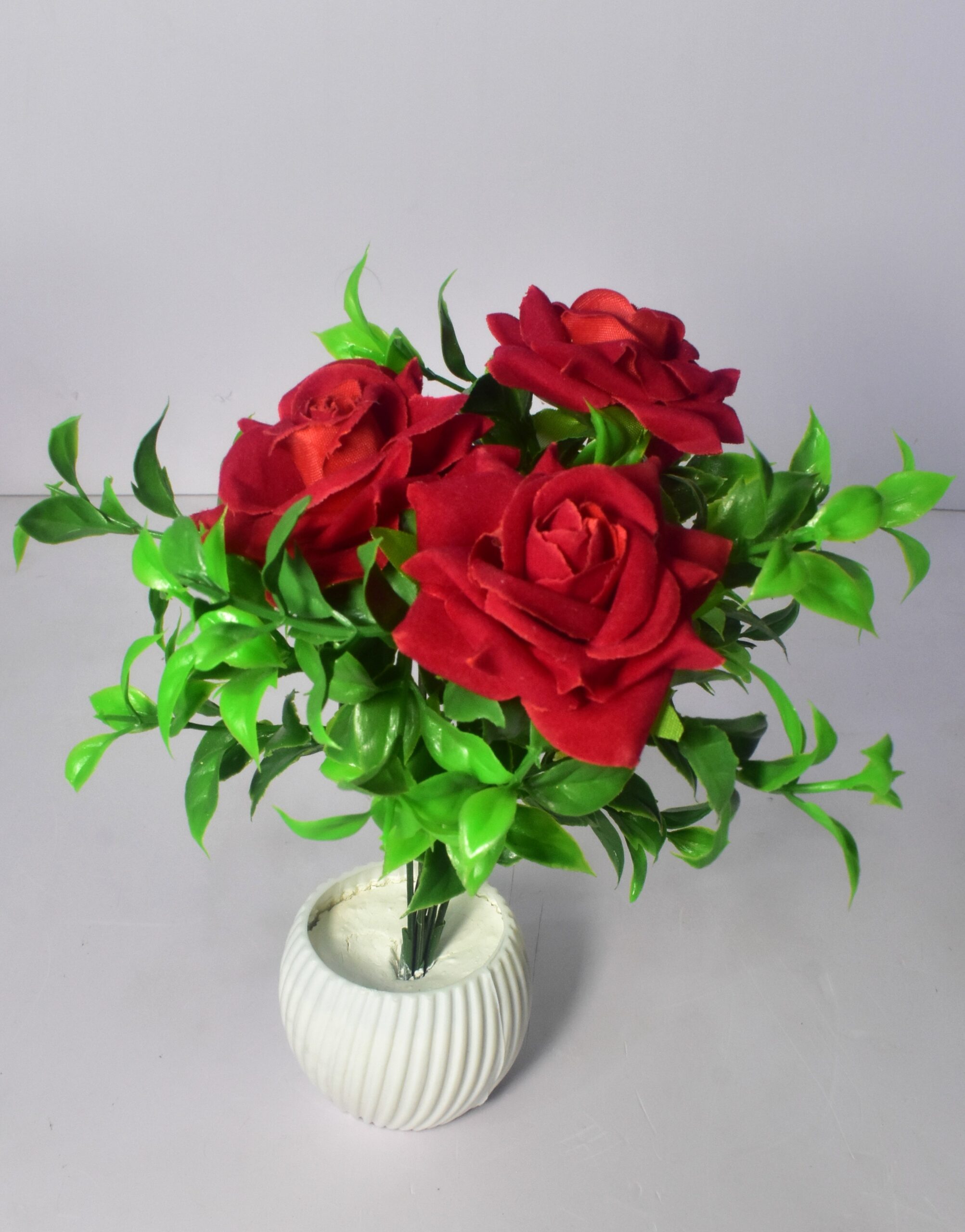 Elegant Artificial Red Rose Flower Pot | Premium Home & Office Décor