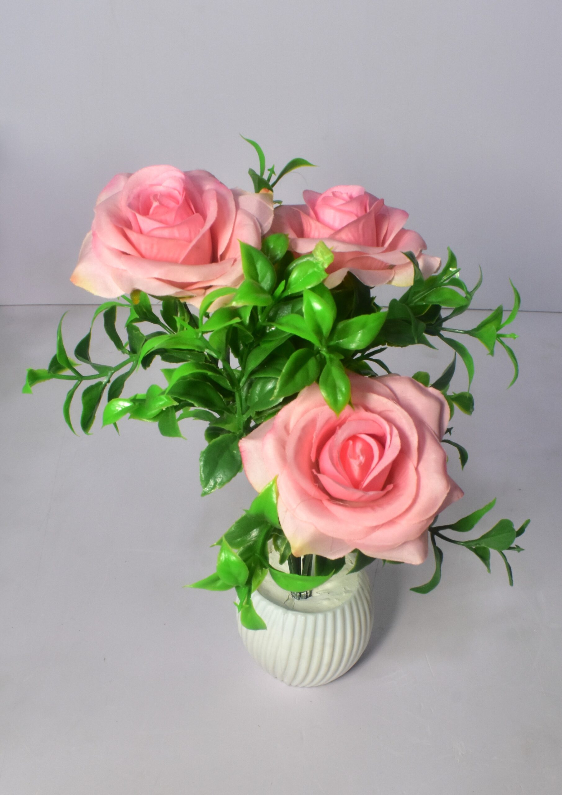 Elegant Pink Rose Flower Pot | Premium Artificial Floral Décor
