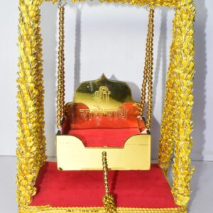 Premium Radhe Radhe Laddu Gopal Jhula – Royal Golden Swing for Divine Worship