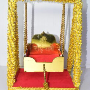 Premium Radhe Radhe Laddu Gopal Jhula – Royal Golden Swing for Divine Worship