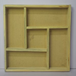 Elegant Multi-Section Wooden Wall Shelf | Stylish Display Organizer for Modern Homes