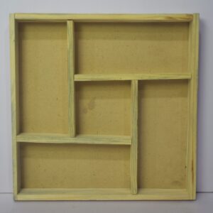Elegant Multi-Section Wooden Wall Shelf | Stylish Display Organizer for Modern Homes