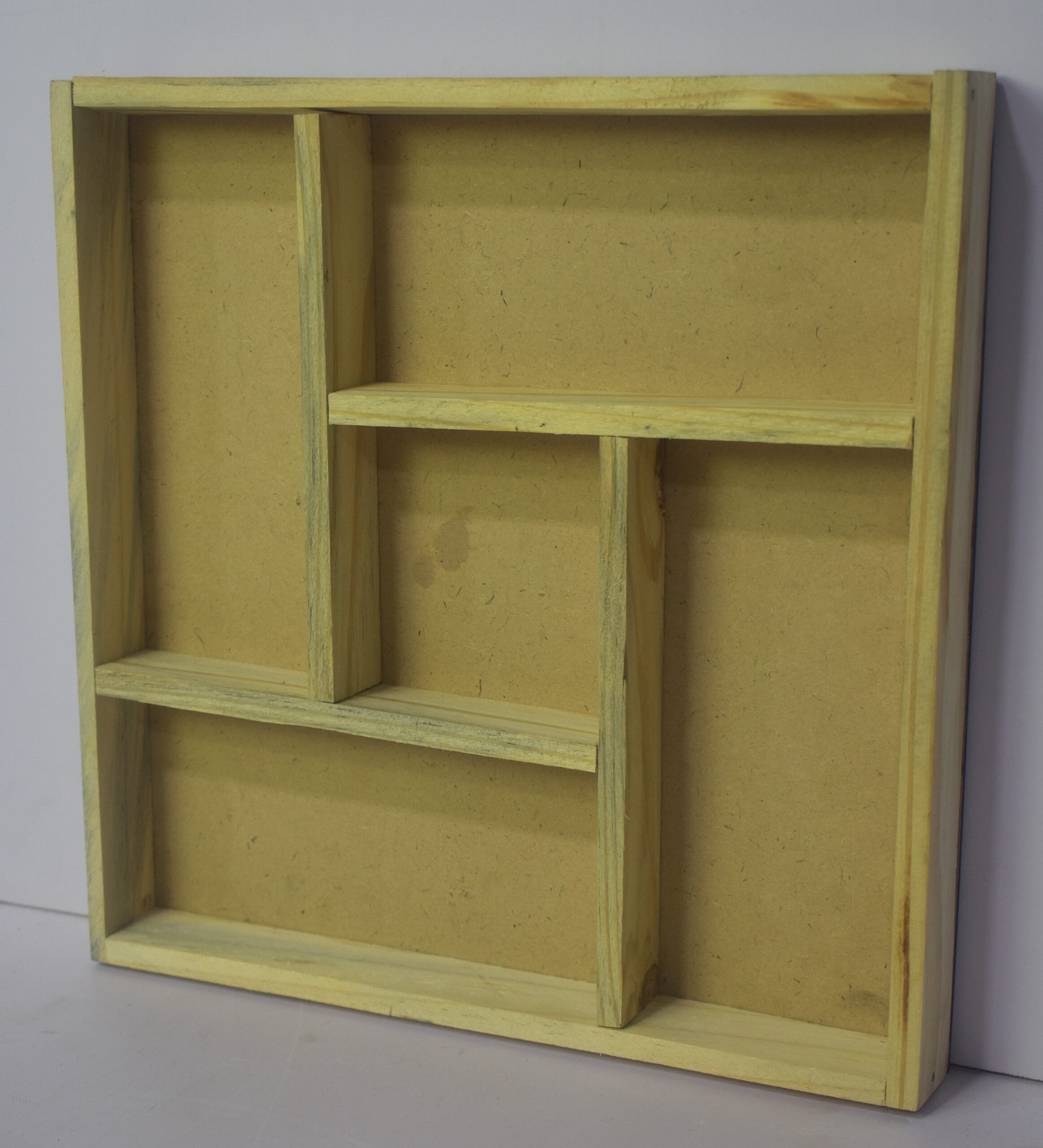 Elegant Multi-Section Wooden Wall Shelf | Stylish Display Organizer for Modern Homes - Image 3