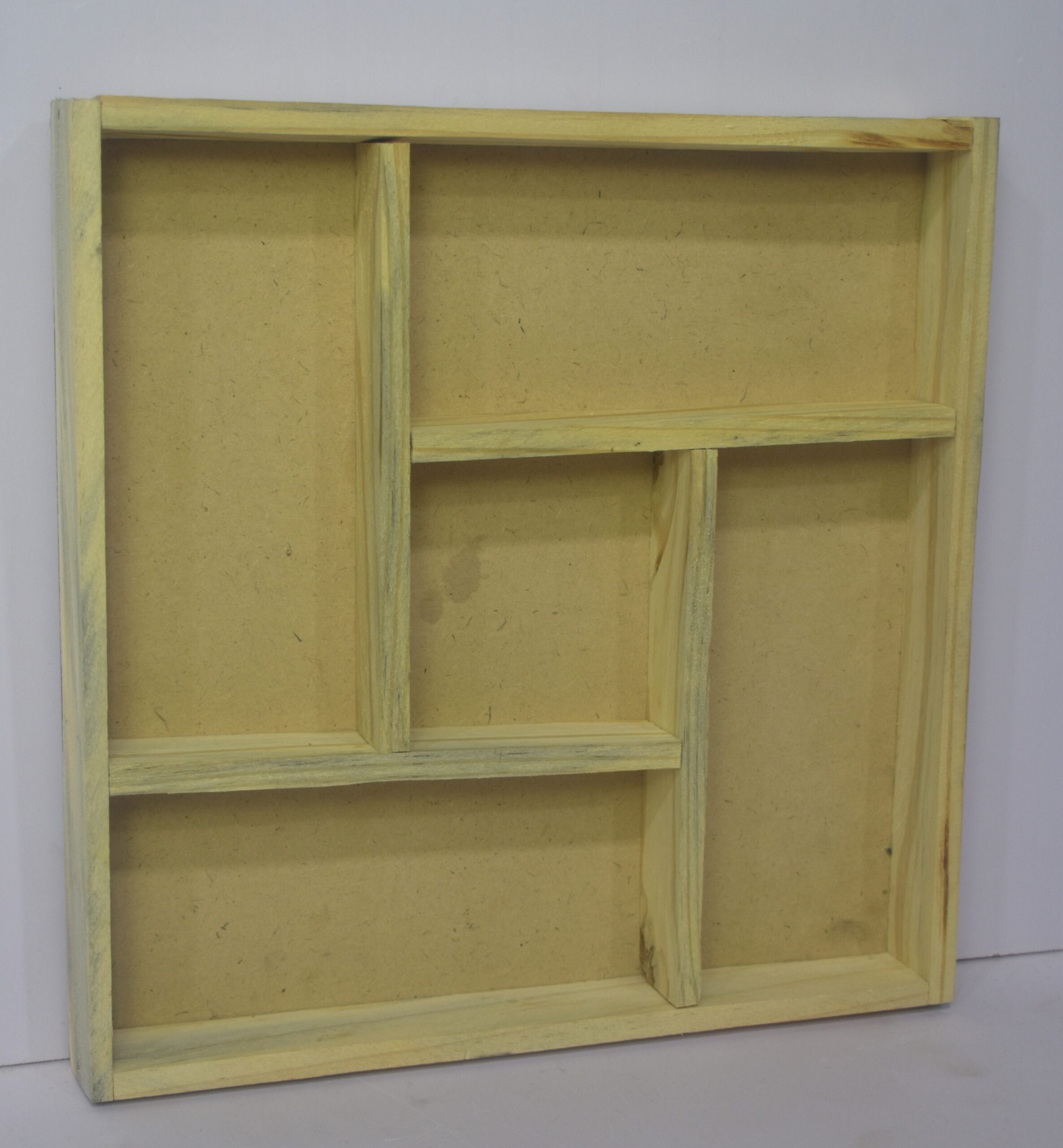 Elegant Multi-Section Wooden Wall Shelf | Stylish Display Organizer for Modern Homes - Image 2