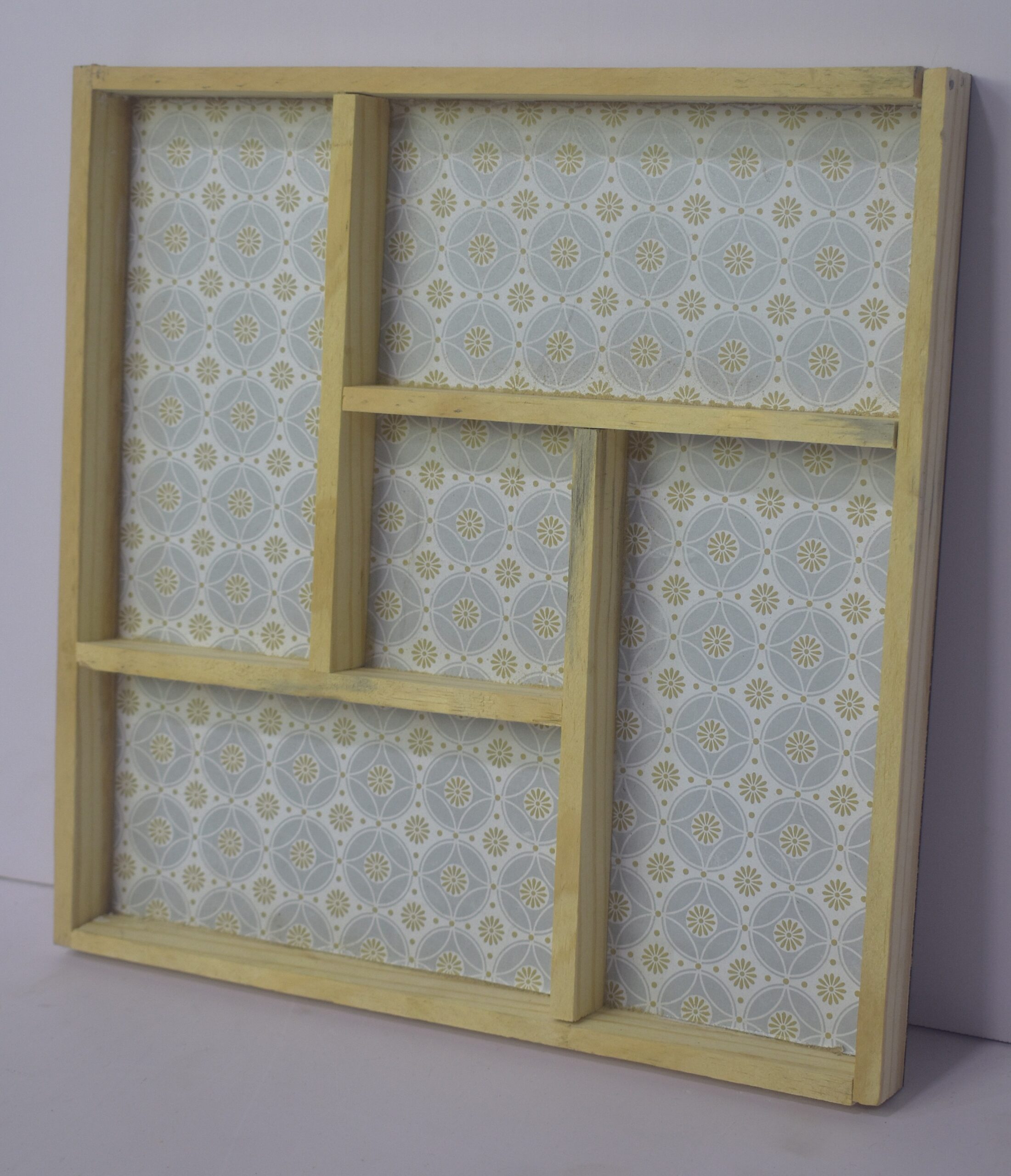 Designer Multi-Compartment Wooden Wall Shelf | Elegant Display Rack for Home Décor - Image 2