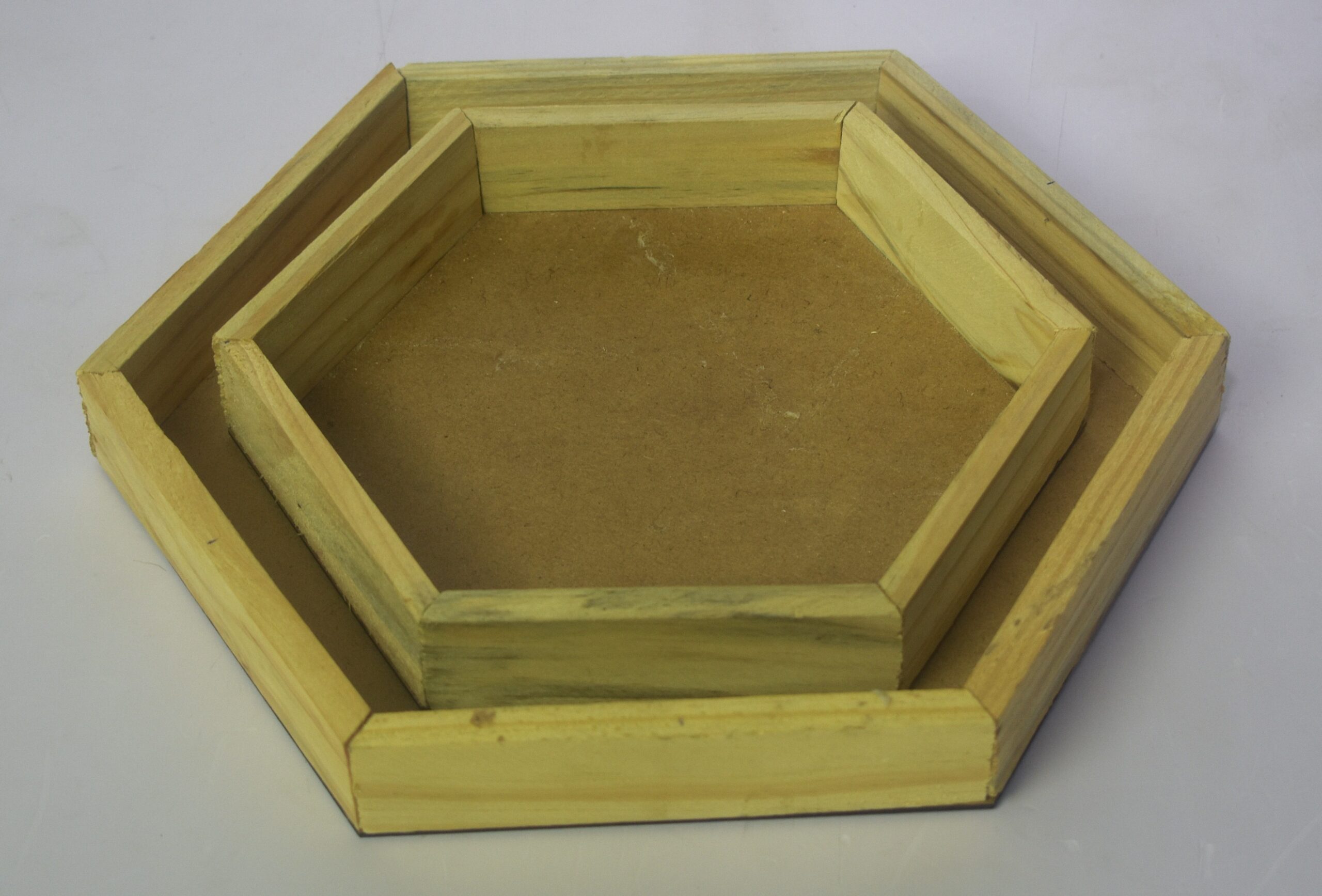 Hexagon Wooden Floating Wall Shelf Set | Modern Geometric Home Décor (Pair) - Image 3