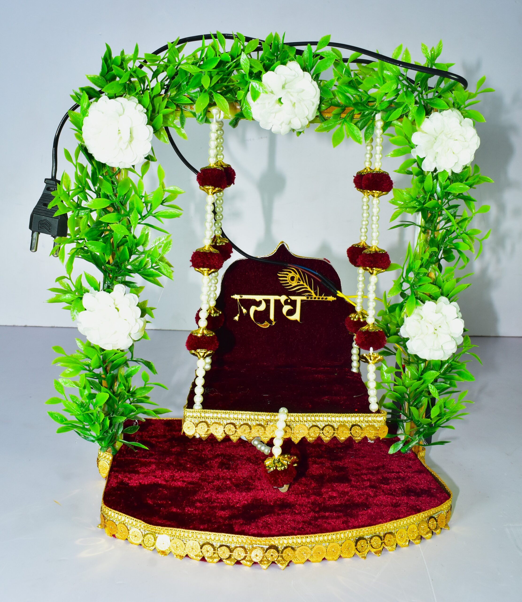 Elegant Radha Krishna Jhula – Handcrafted Decorative Swing for Janmashtami & Home Temple