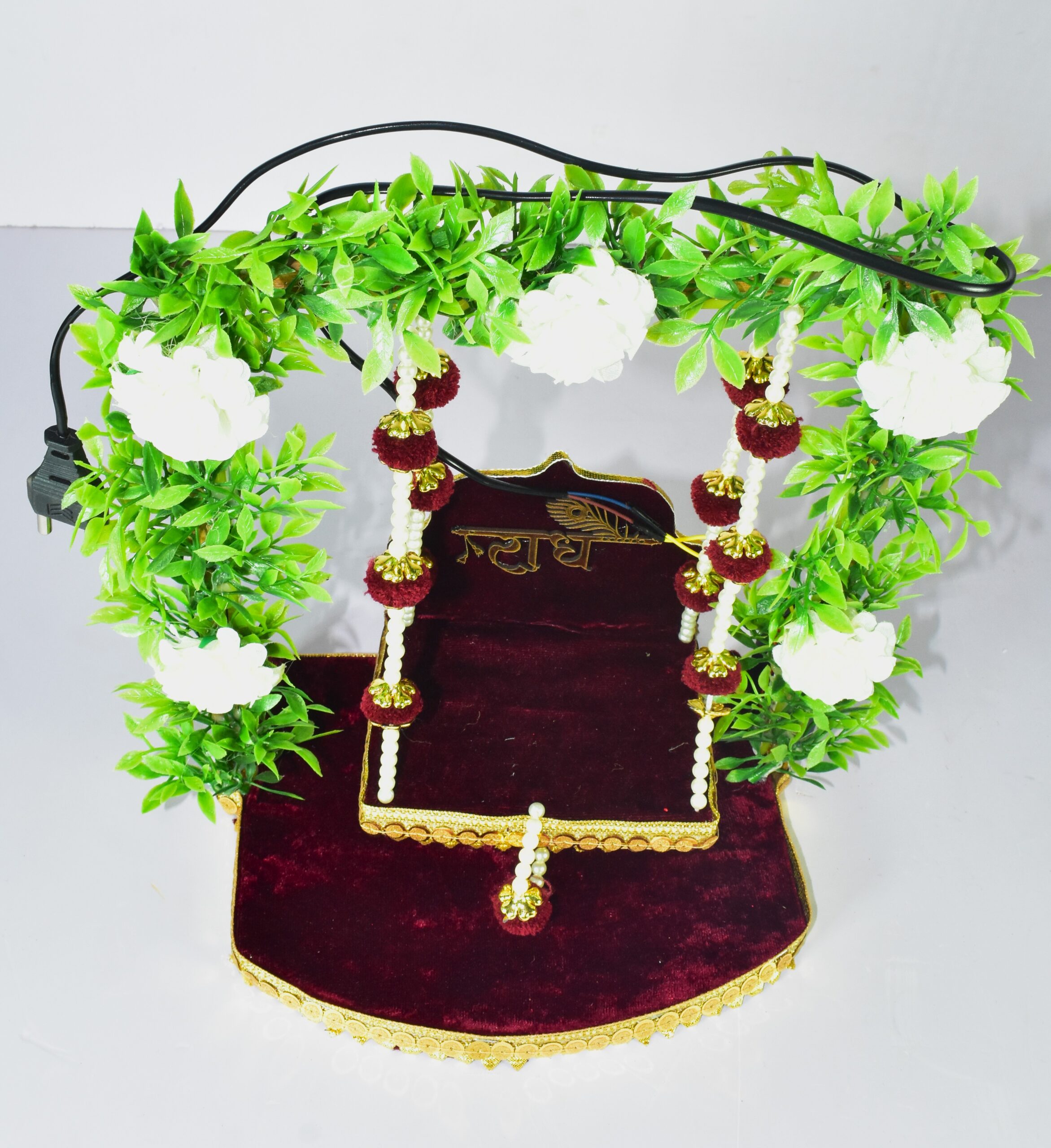 Elegant Radha Krishna Jhula – Handcrafted Decorative Swing for Janmashtami & Home Temple - Image 2