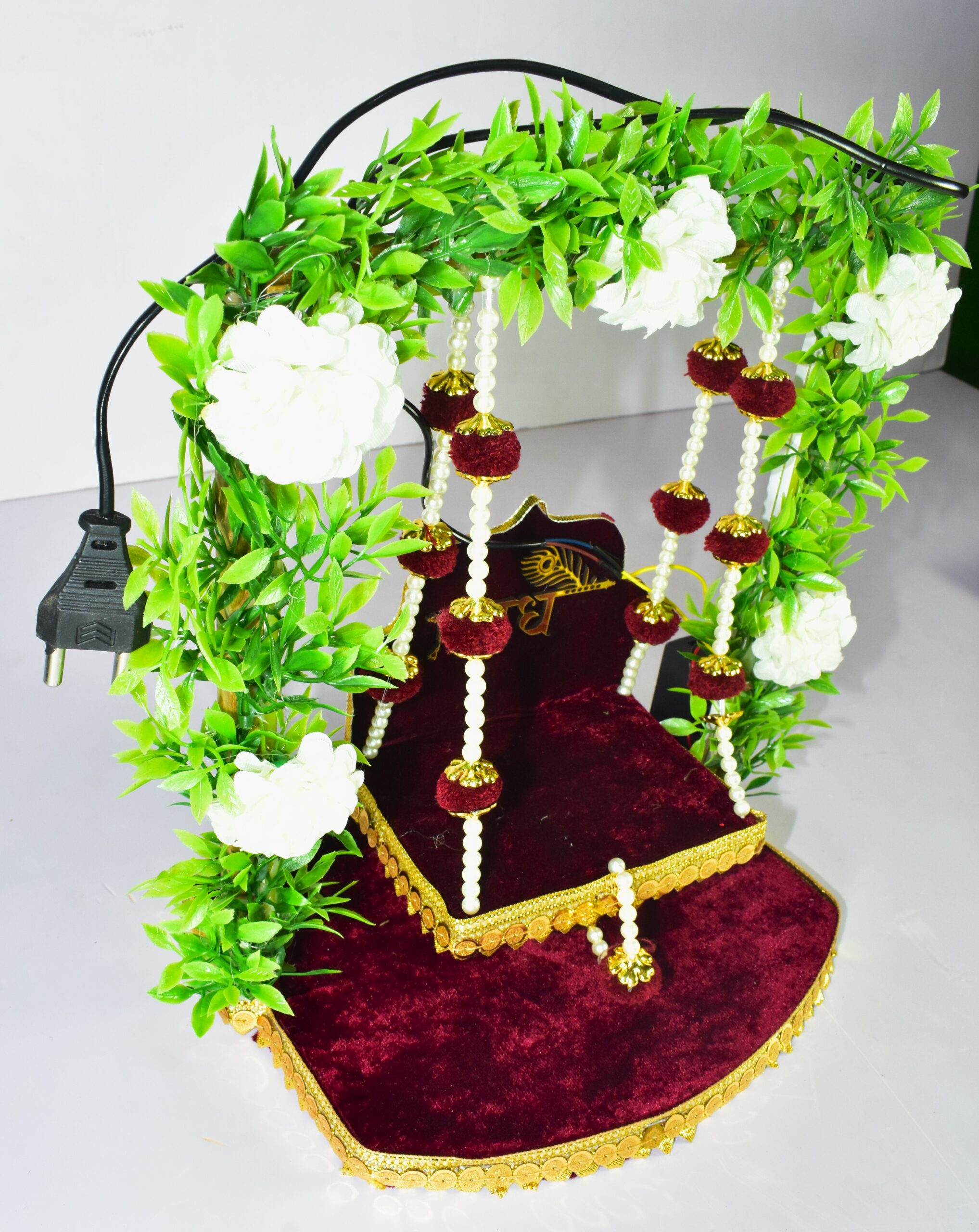 Elegant Radha Krishna Jhula – Handcrafted Decorative Swing for Janmashtami & Home Temple - Image 3