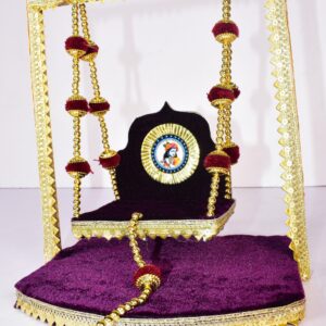 "Elegant Handmade Laddu Gopal Jhula – A Royal Swing for Your Divine Decor"