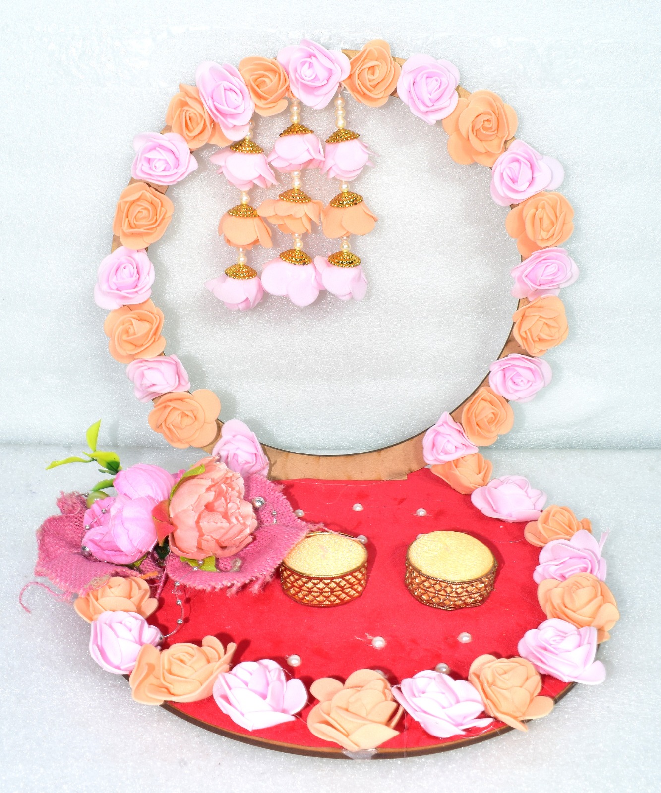 Elegant Floral Ring Ceremony Platter – Handmade with Love & Grace