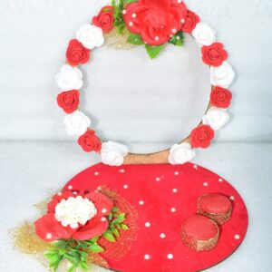 Royal Red & White Floral Ring Platter – Timeless Elegance for Your Special Day