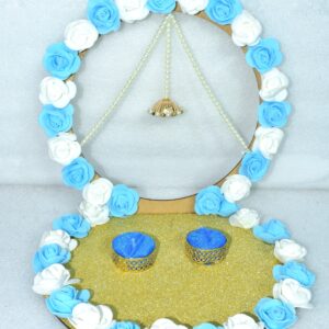 Elegant Blue & White Floral Ring Platter | Perfect for Engagement, Ring Ceremony & Wedding Decor