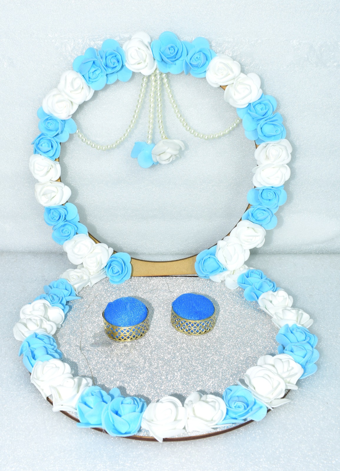 Elegant Blue & White Ring Ceremony Platter – A Touch of Royal Elegance