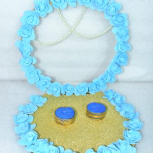 Elegant Sky Blue Ring Ceremony Stand – Celebrate Love in Style