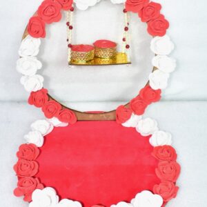 Red & White Floral Ring Ceremony Platter – A Symbol of Love & Elegance