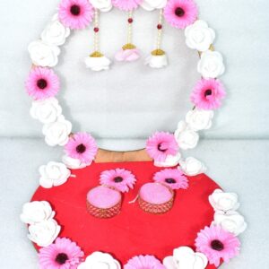 Pink & White Floral Ring Ceremony Platter – Elegant Handmade Wedding Décor