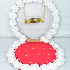 Elegant White Rose Ring Ceremony Platter – Timeless Luxury for Your Special Day