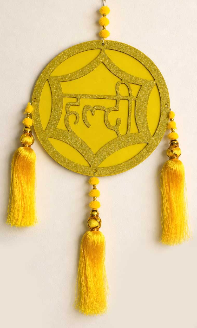 Beautiful "Haldi" Hanging Decor | Handmade Wedding & Haldi Ceremony Decoration Pair
