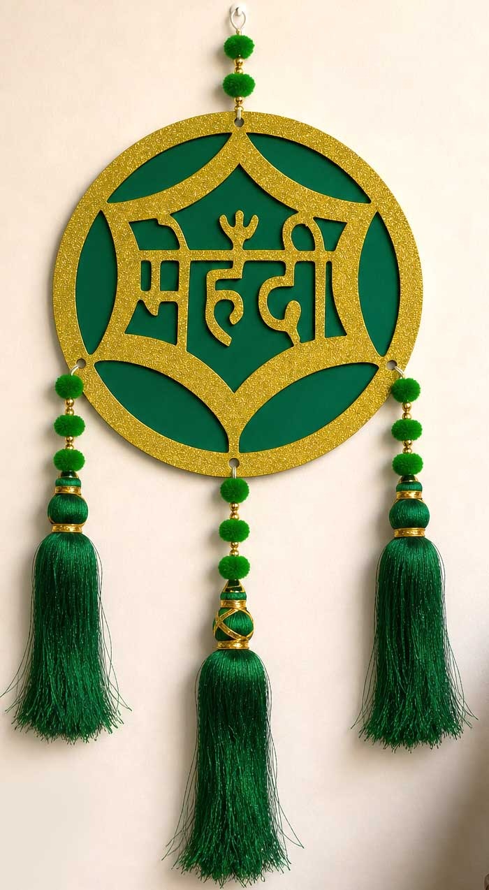 Beautiful "Haldi" Hanging Decor | Handmade Wedding & Haldi Ceremony Decoration Pair - Image 2