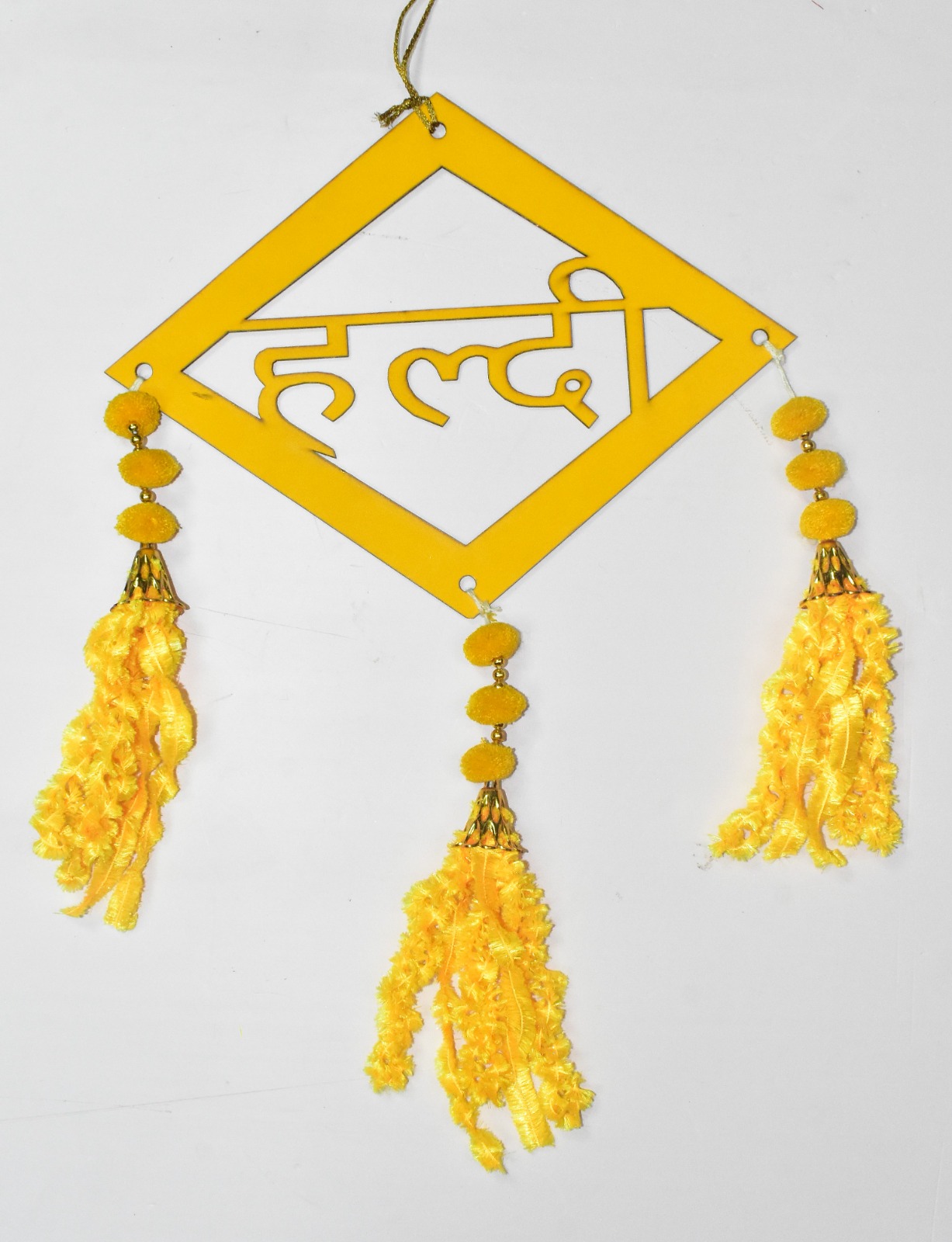 Minimalist Haldi Hanging Décor | Handmade Wedding Wall Decoration Pair