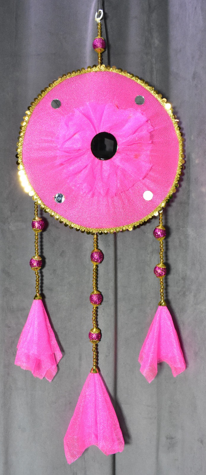 Add a Touch of Elegance with This Beautiful Pink Handmade Wall Hanging!