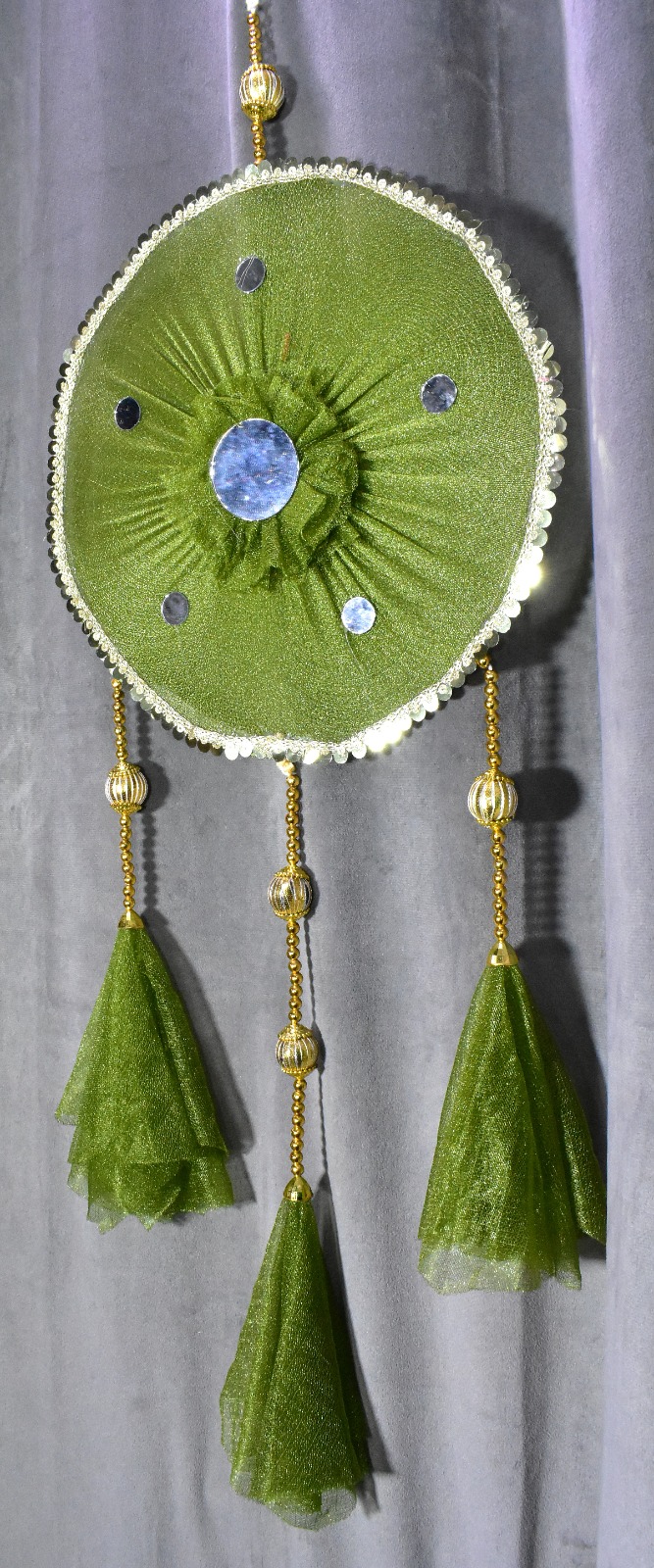 Elegant Green Handmade Wall Hanging – Perfect for Every Festive Occasion! - Image 3