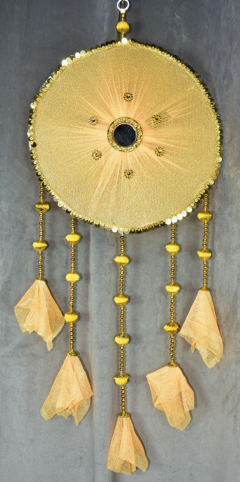 Elegant Peach Handmade Wall Hanging – Add Grace to Your Festive Décor!