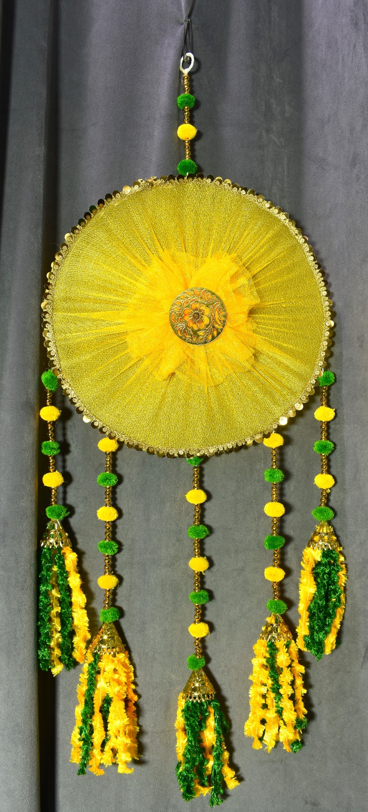 Brighten Every Celebration with This Elegant Yellow & Green Hanging Decor!