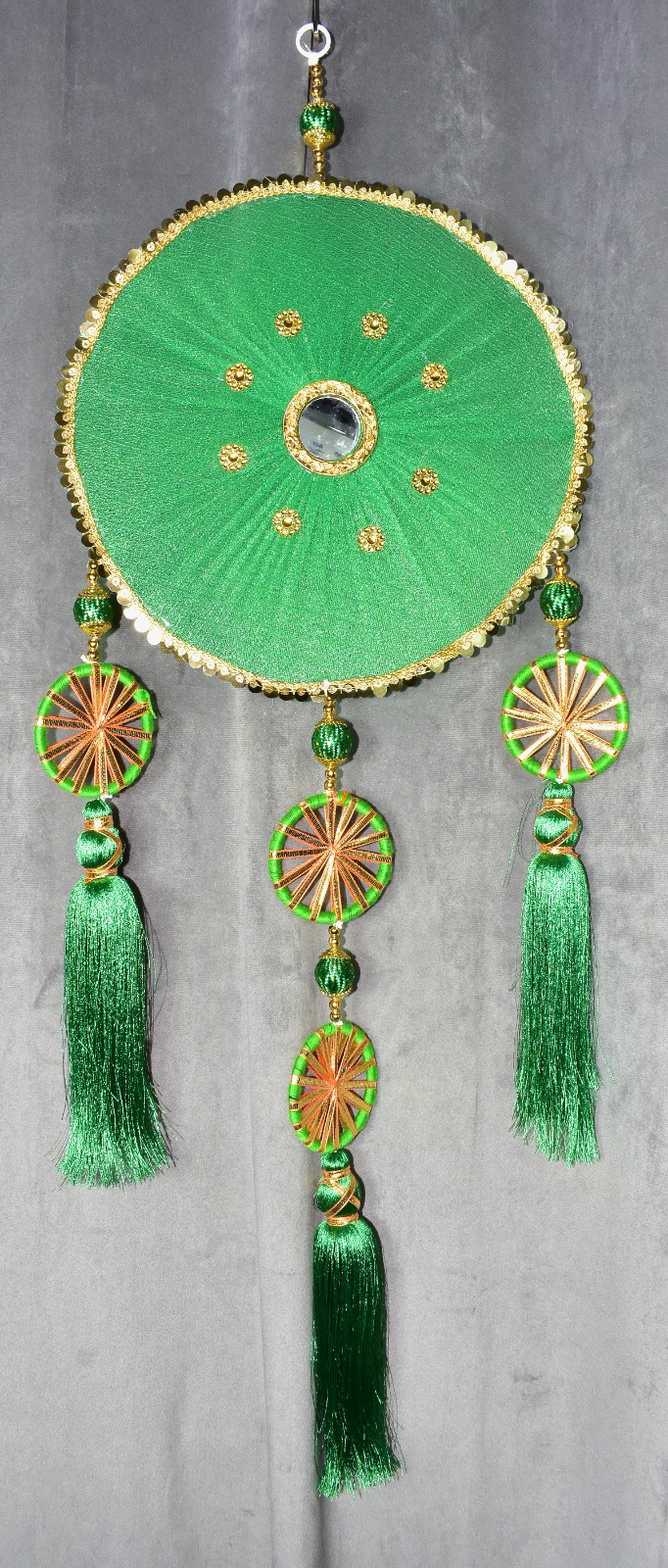 Elegant Green Handmade Wall Hanging – A Perfect Blend of Tradition & Style!