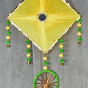 Handcrafted Yellow Diamond Wall Hanging – Brighten Your Home with Festive Elegance!