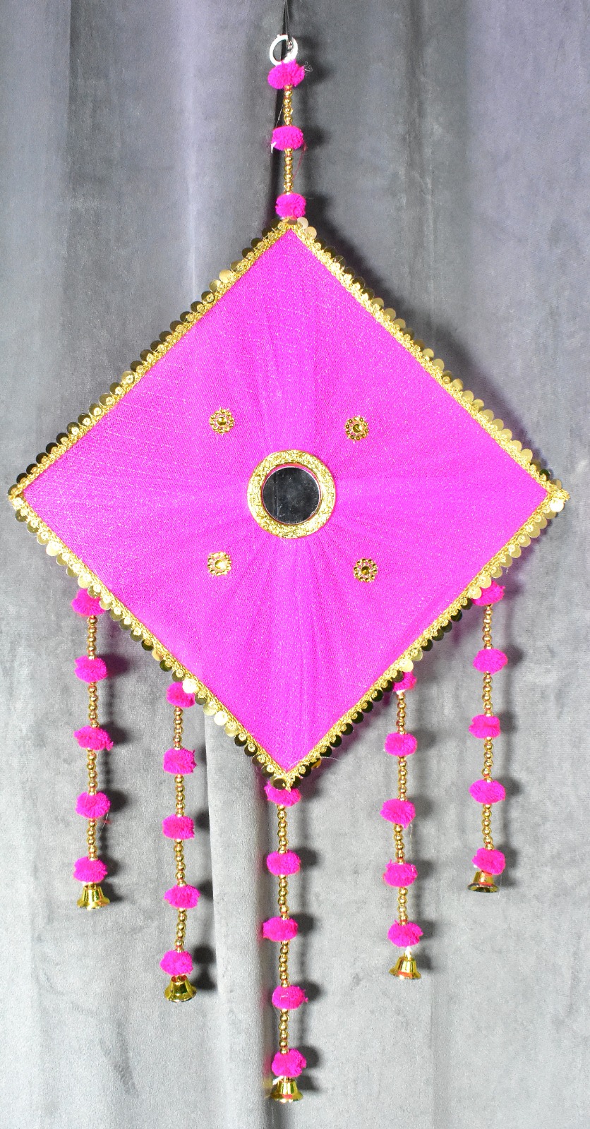 Elegant Pink Diamond Wall Hanging – Add a Royal Touch to Your Festive Décor!