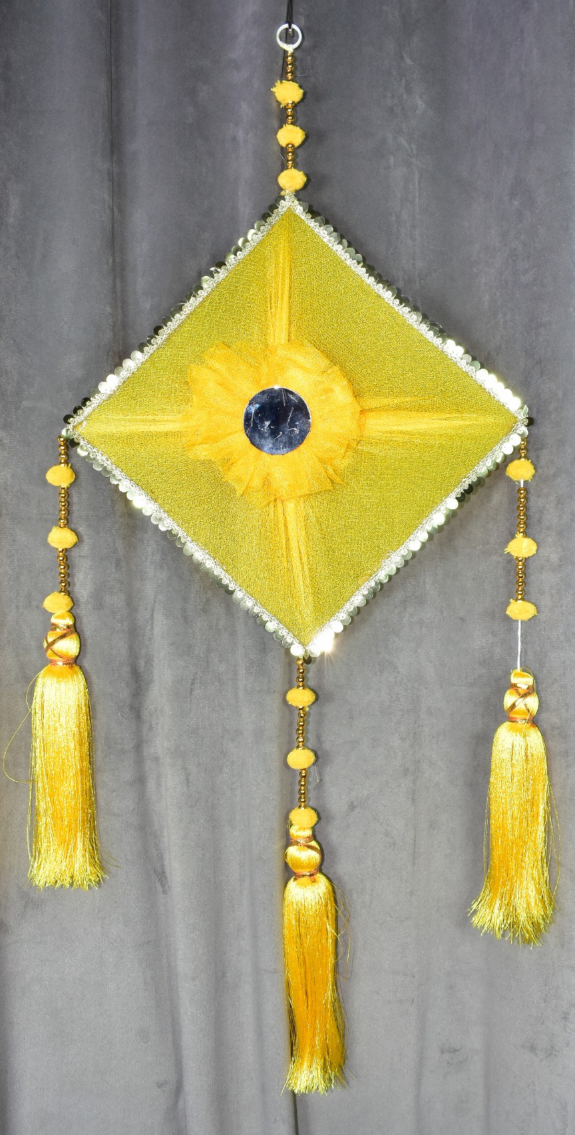Luxury Yellow Wall Hanging | Handmade Wedding & Haldi Decoration