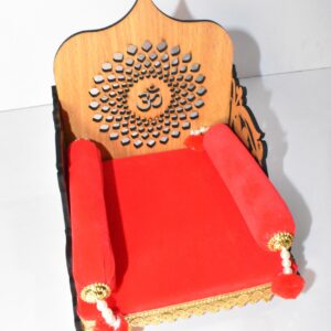 Premium Wooden Om Singhasan for Laddu Gopal | Elegant Pooja Mandir Decor