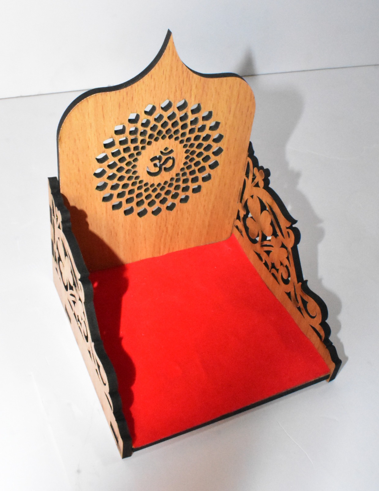 Premium Wooden Om Singhasan for Laddu Gopal | Divine Pooja Chowki & Temple Seat - Image 2
